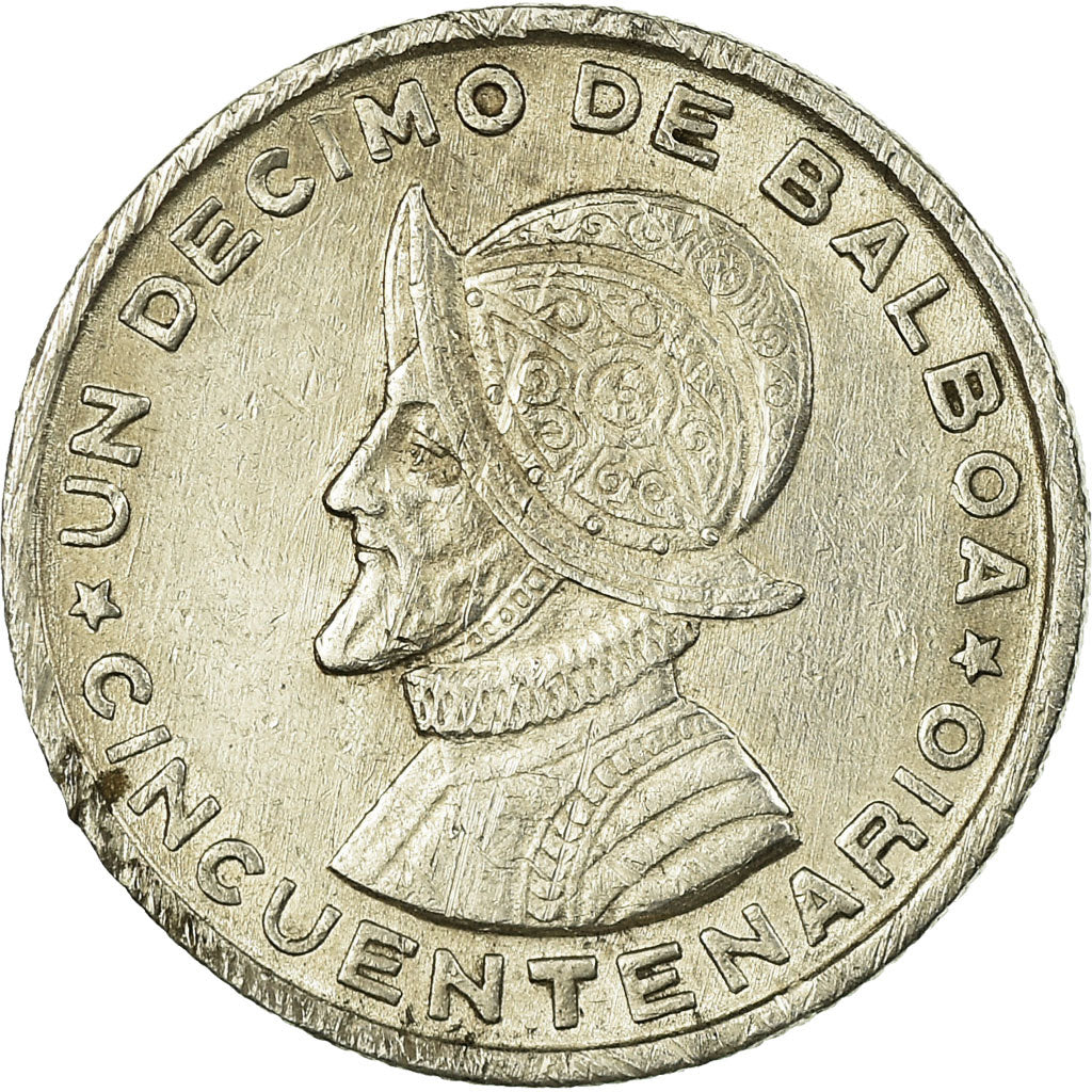Coin, Panama, 1/10 Balboa, 1953, EF(40-45), Silver, KM:18