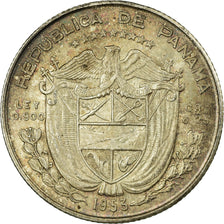 Coin, Panama, 1/4 Balboa, 1953, EF(40-45), Silver, KM:19