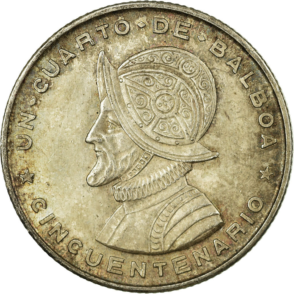 Coin, Panama, 1/4 Balboa, 1953, EF(40-45), Silver, KM:19