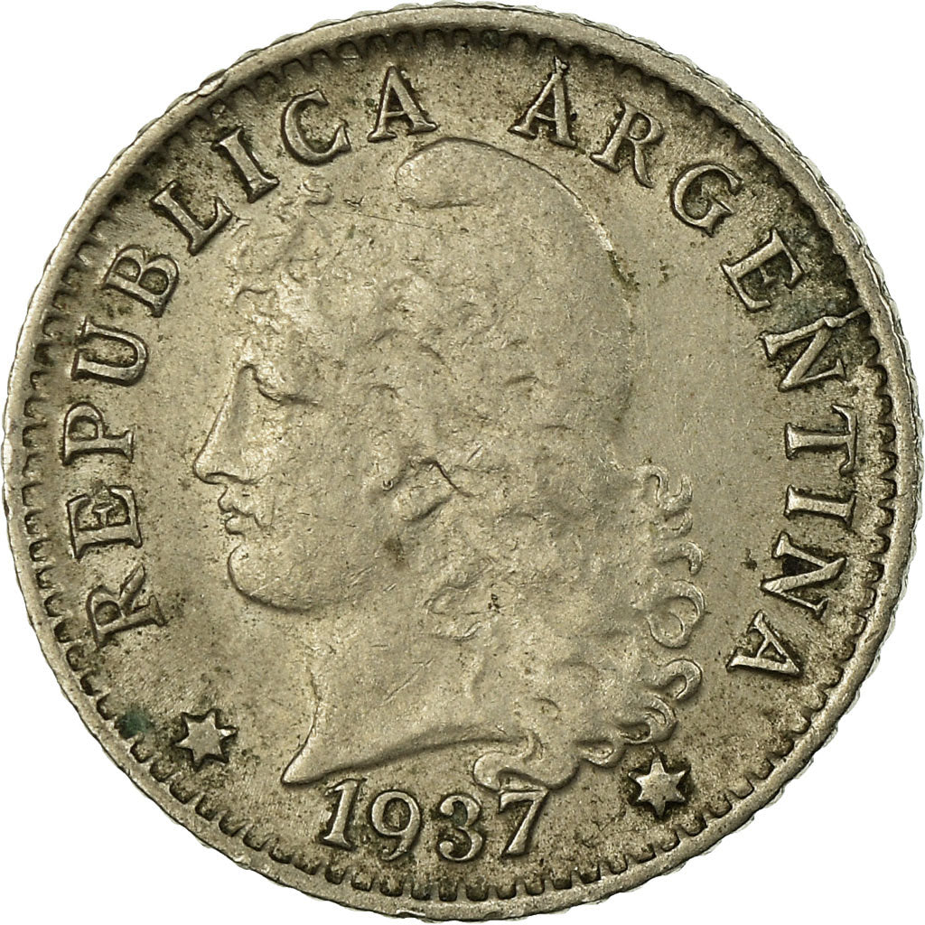 Coin, Argentina, 5 Centavos, 1937, EF(40-45), Copper-nickel, KM:34