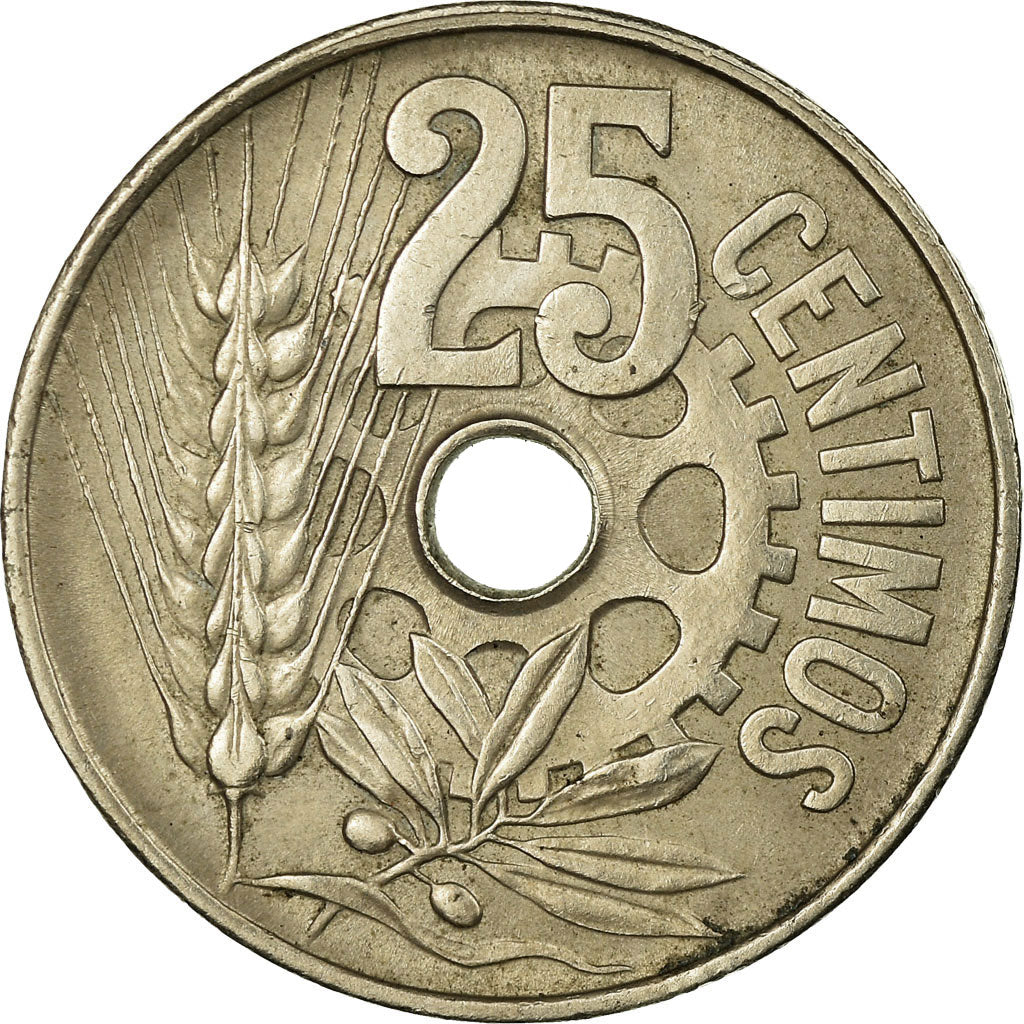 Moneta, Spagna, 25 Centimos, 1934, BB, Rame-nichel, KM:751
