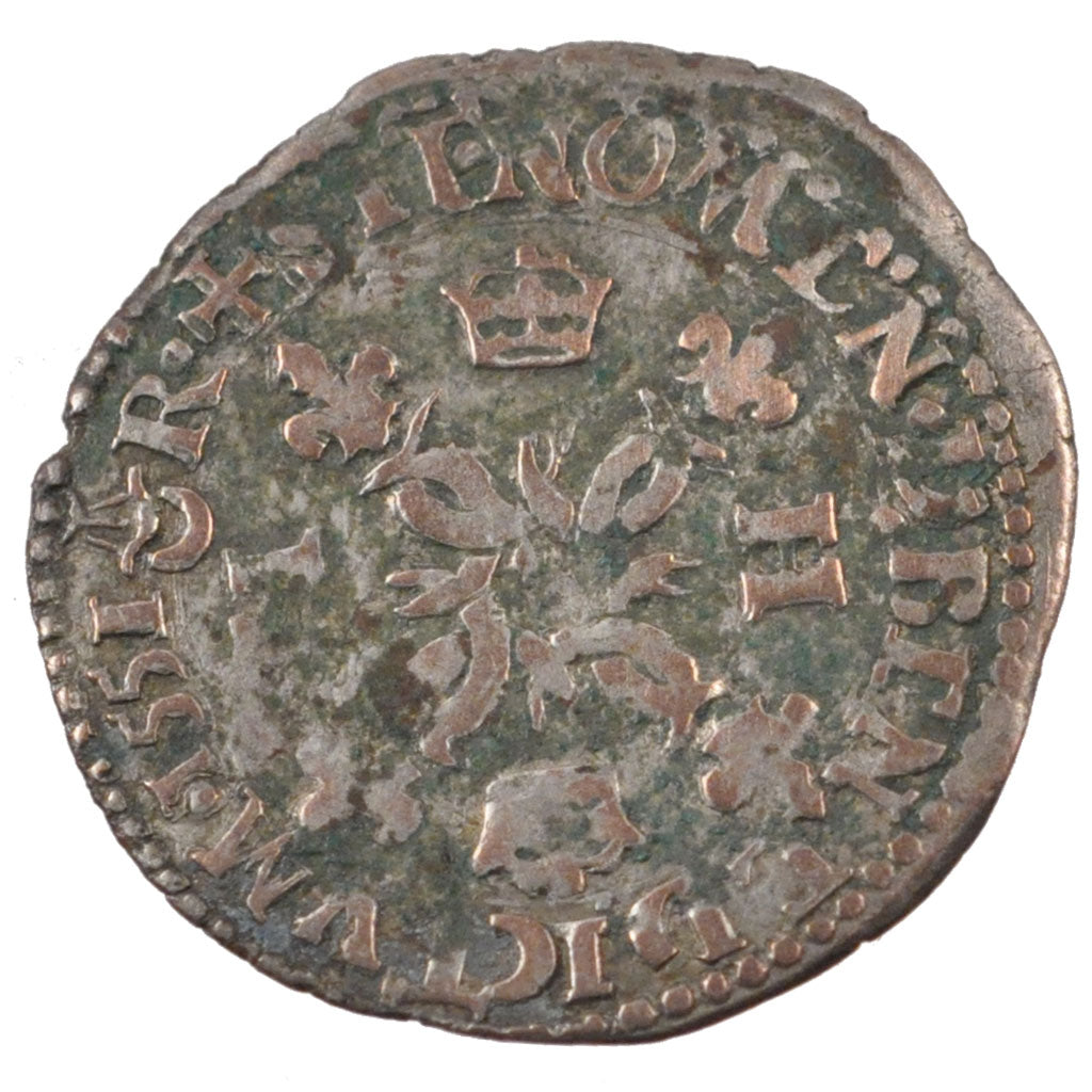 FRANCE, Douzain aux croissants, 1551, Bordeaux, EF(40-45), Billon, Duplessy...