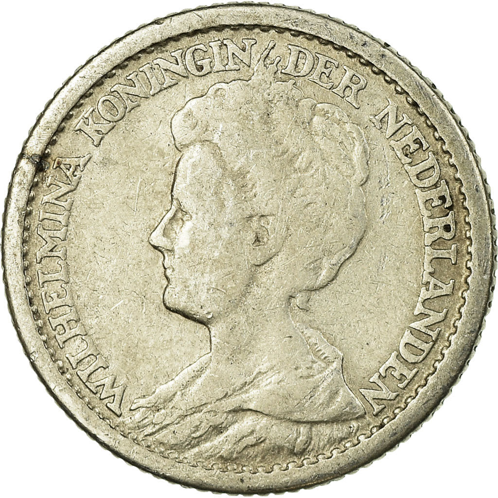 Monnaie, Pays-Bas, Wilhelmina I, 25 Cents, 1912, TB+, Argent, KM:146