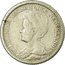 Moneda, Países Bajos, Wilhelmina I, 25 Cents, 1912, BC+, Plata, KM:146
