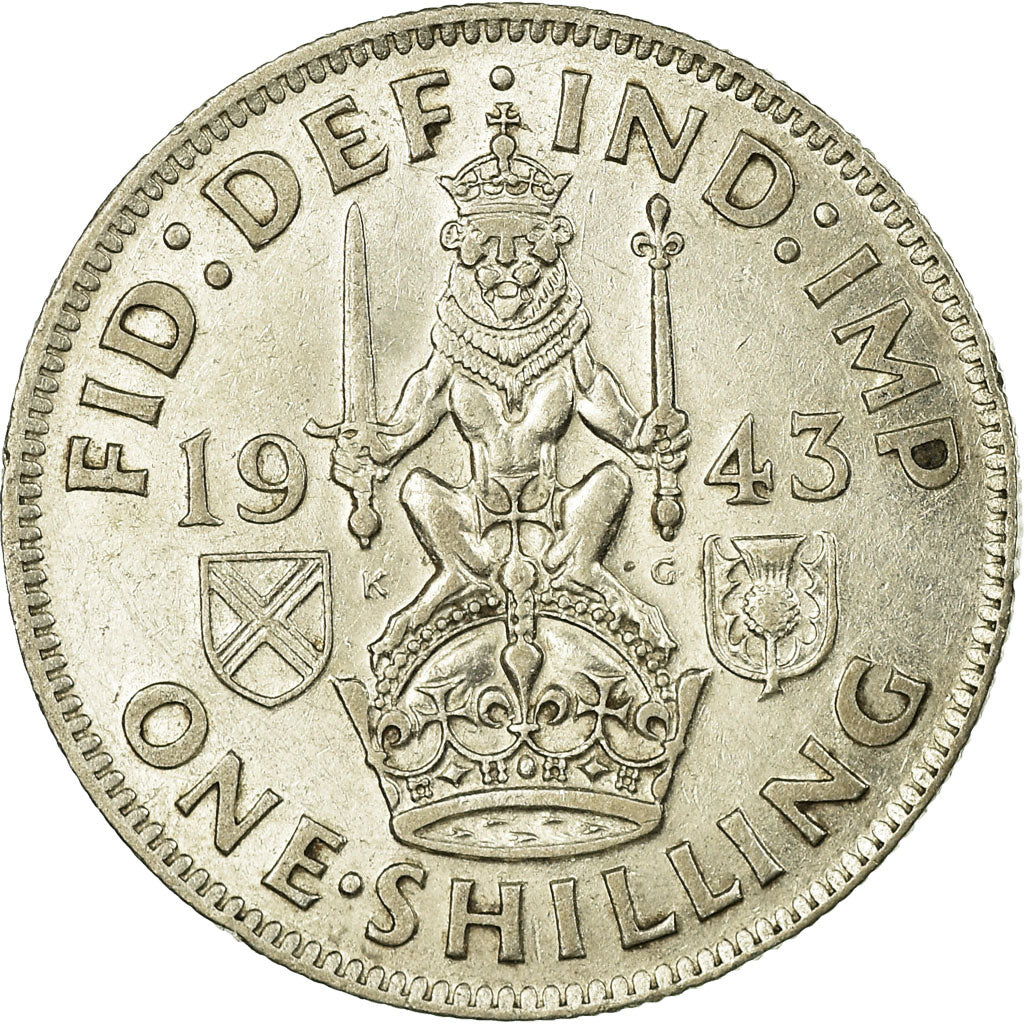 Coin, Great Britain, George VI, Shilling, 1943, EF(40-45), Silver, KM:854