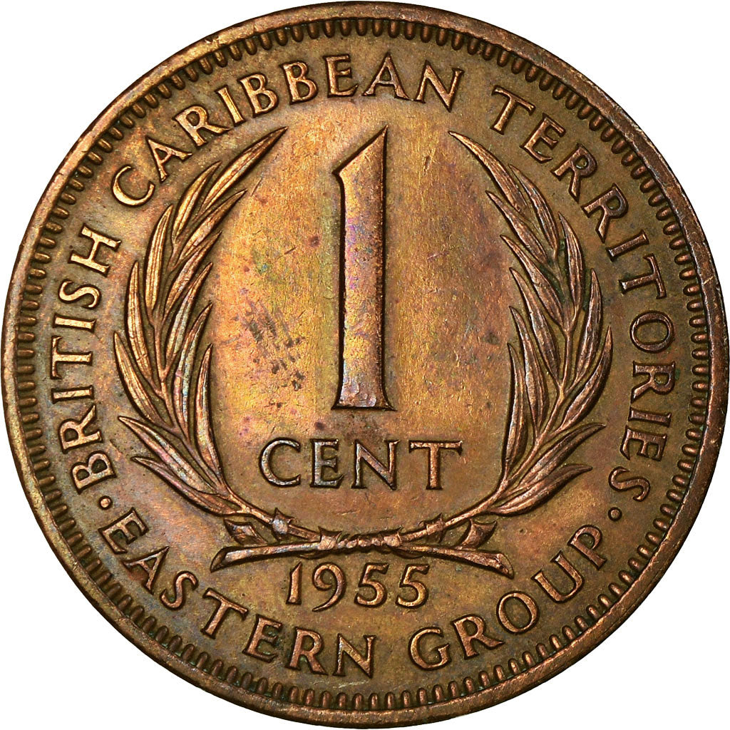 Monnaie, Etats des caraibes orientales, Elizabeth II, Cent, 1955, TTB, Bronze