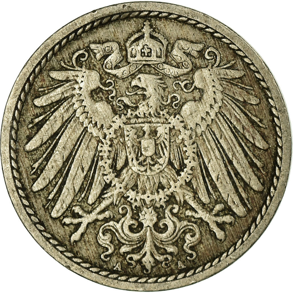 Coin, GERMANY - EMPIRE, Wilhelm II, 5 Pfennig, 1891, Berlin, EF(40-45)