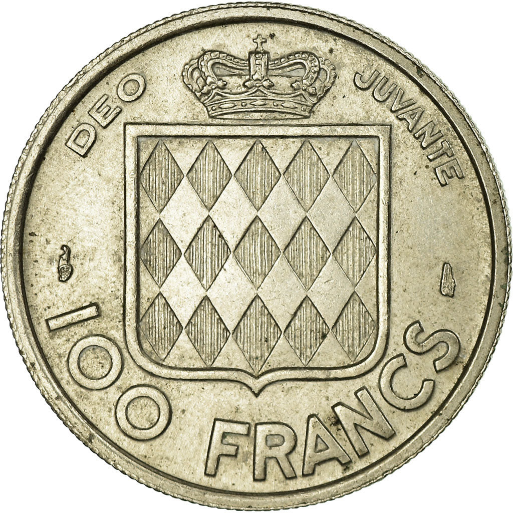 Monaco, Rainier III, 100 Francs, Cent, 1956, EF(40-45), Copper-nickel, KM:134