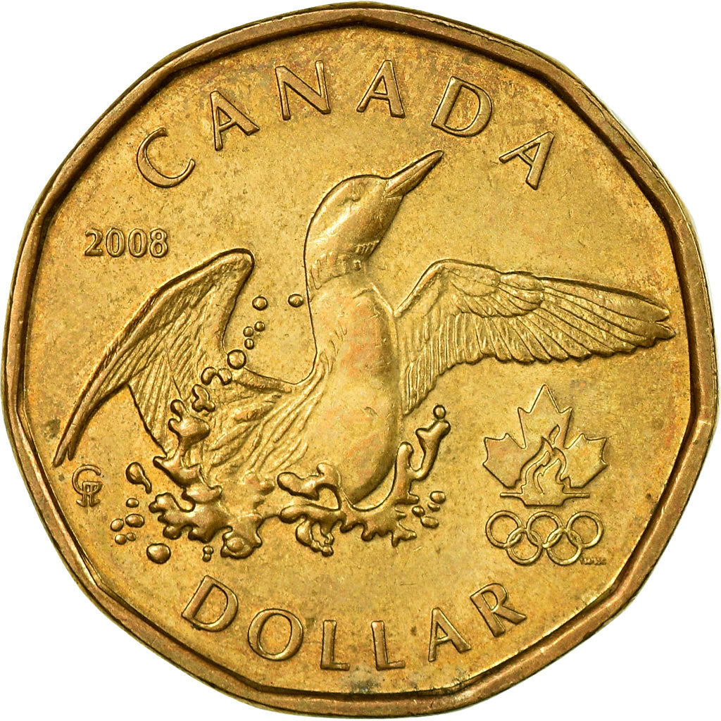 Coin, Canada, Elizabeth II, Dollar, 2008, EF(40-45), Aureate-Bronze Plated