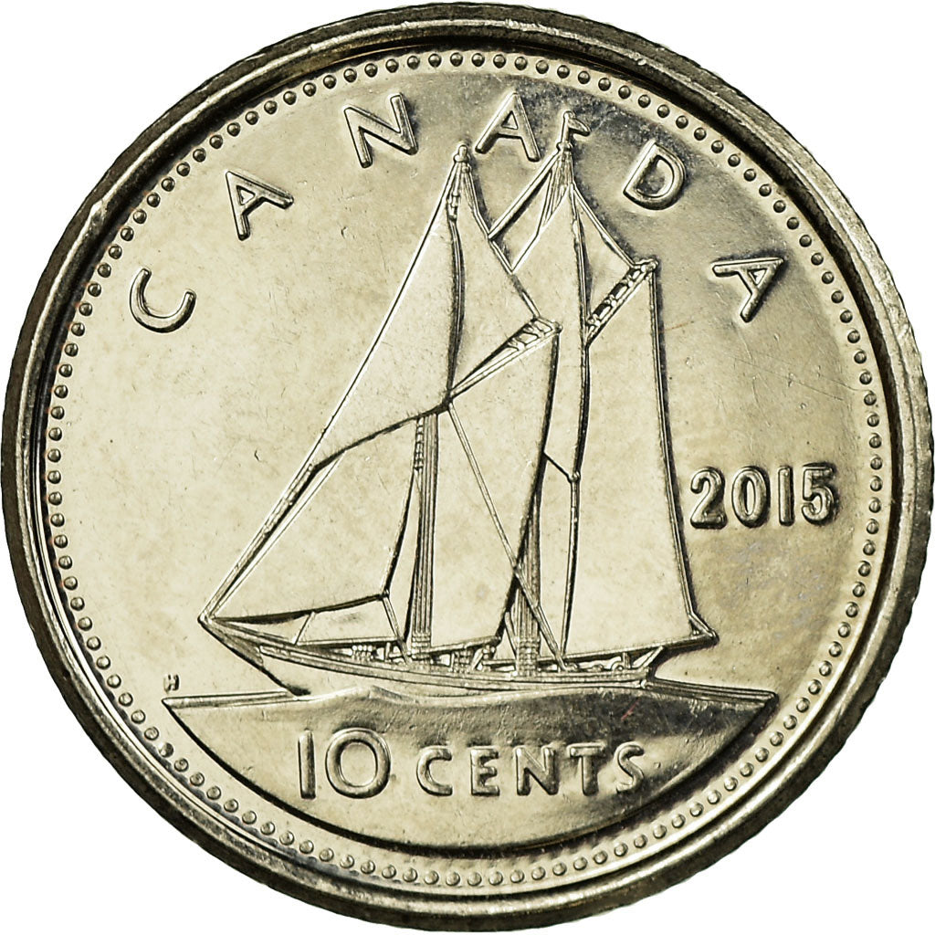 Moneta, Canada, 10 Cents, 2015, EF(40-45), Nickel platerowany stalą
