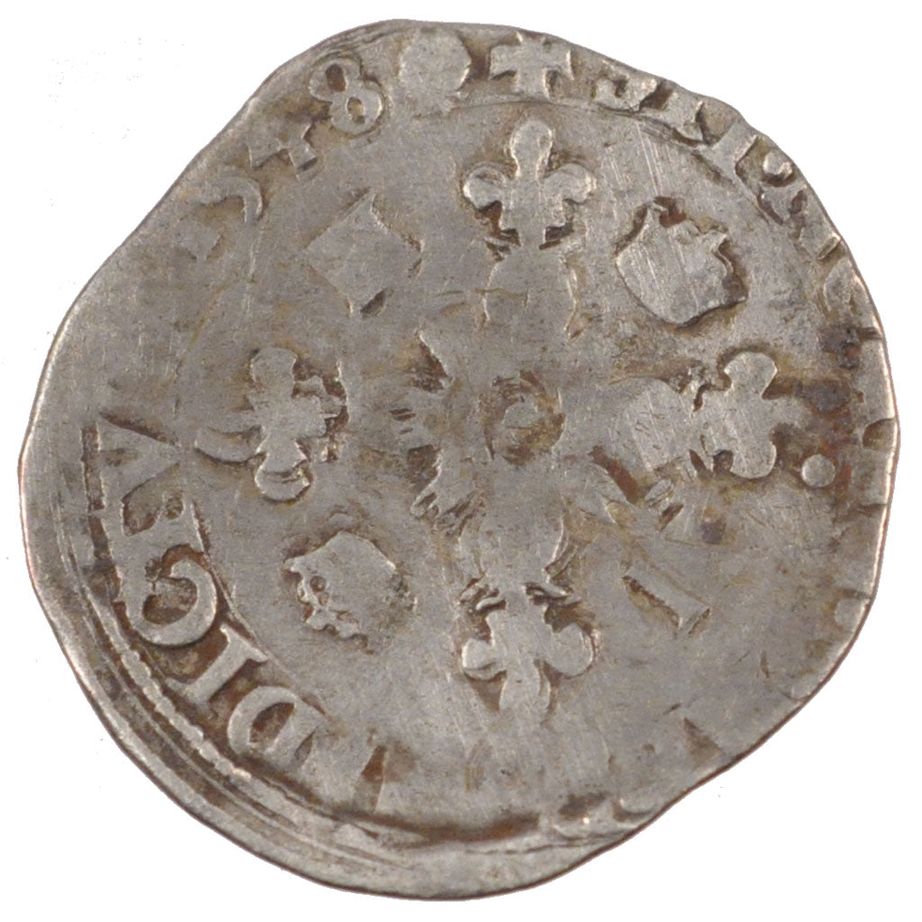 FRANCE, Douzain, 1548, Angers, VF(30-35), Billon, Duplessy #997, 2.52