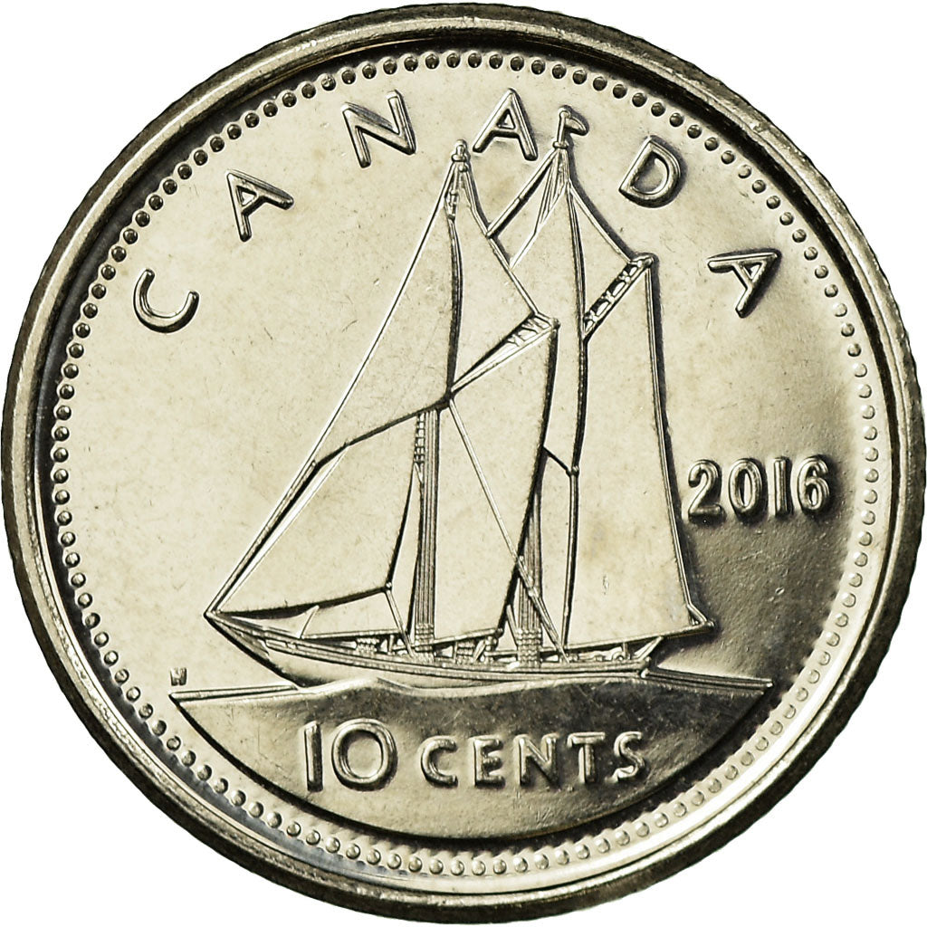 Coin, Canada, 10 Cents, 2016, EF(40-45), Nickel plated steel