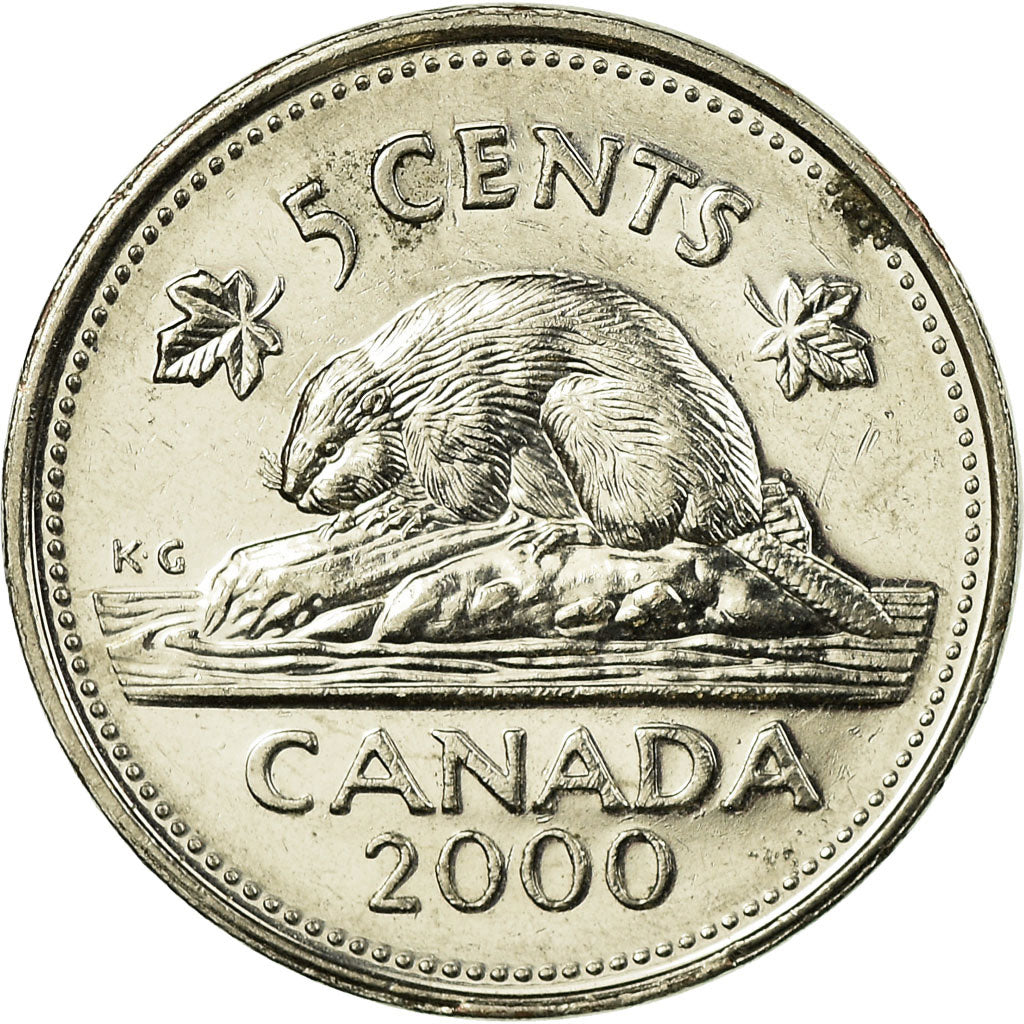 Coin, Canada, Elizabeth II, 5 Cents, 2000, Royal Canadian Mint, Winnipeg