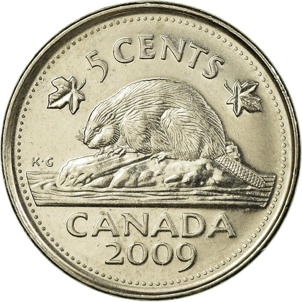 Coin, Canada, Elizabeth II, 5 Cents, 2009, Royal Canadian Mint, Winnipeg
