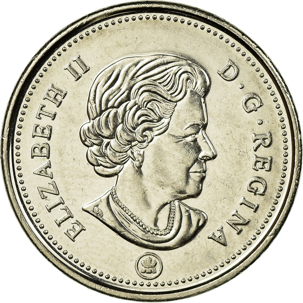 Moneda, Canadá, 5 Cents, 2015, MBC, Níquel chapado en acero