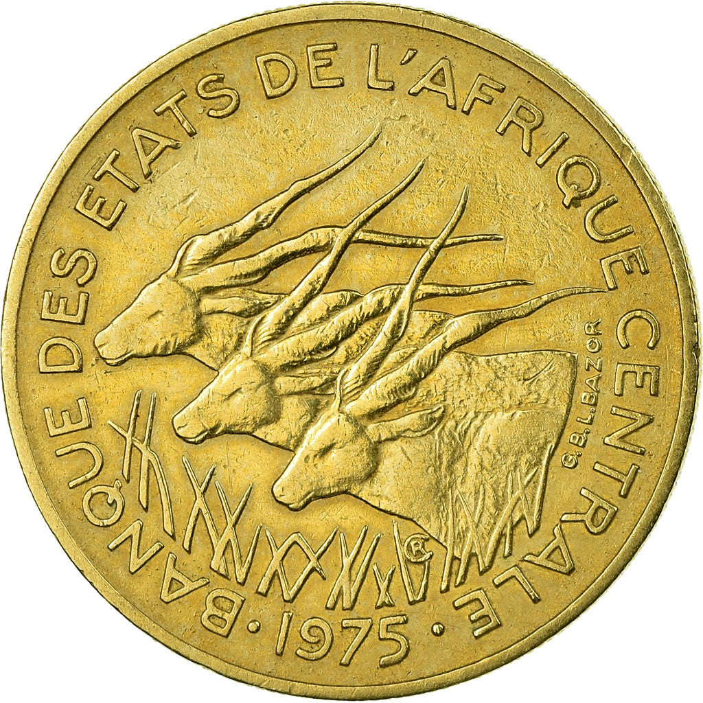 Coin, Central African States, 25 Francs, 1975, Paris, EF(40-45)