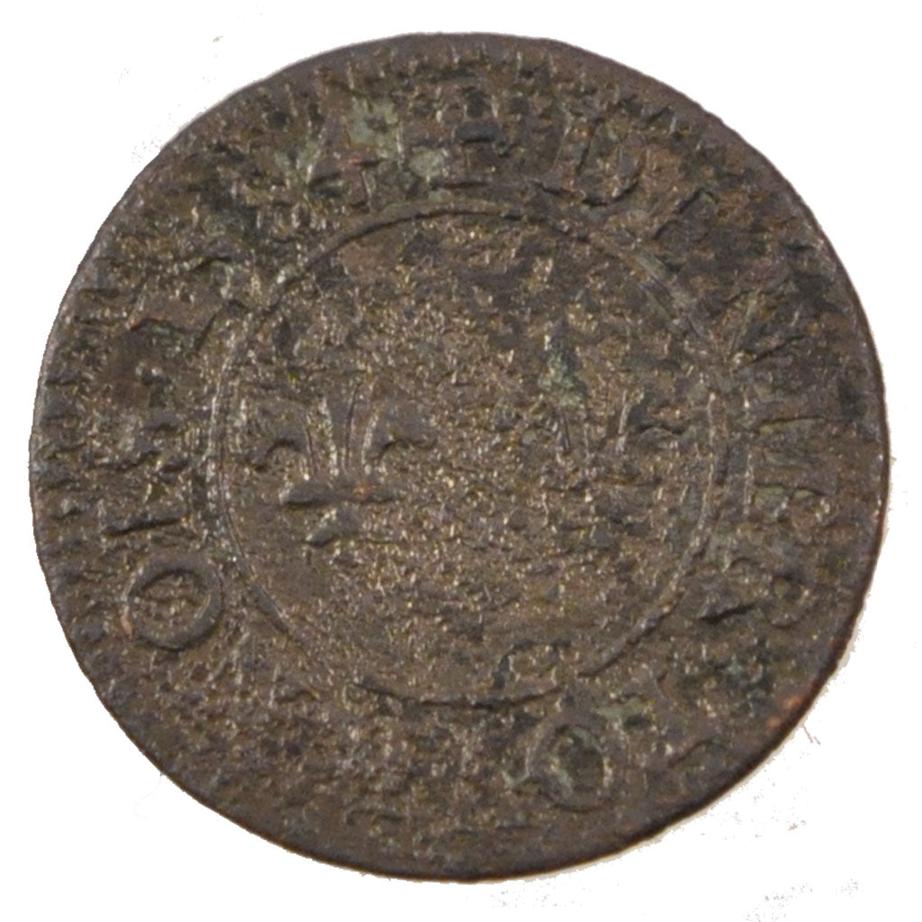 FRANCE, Denier Tournois, Paris, F(12-15), Copper, Duplessy #1153, 1.24
