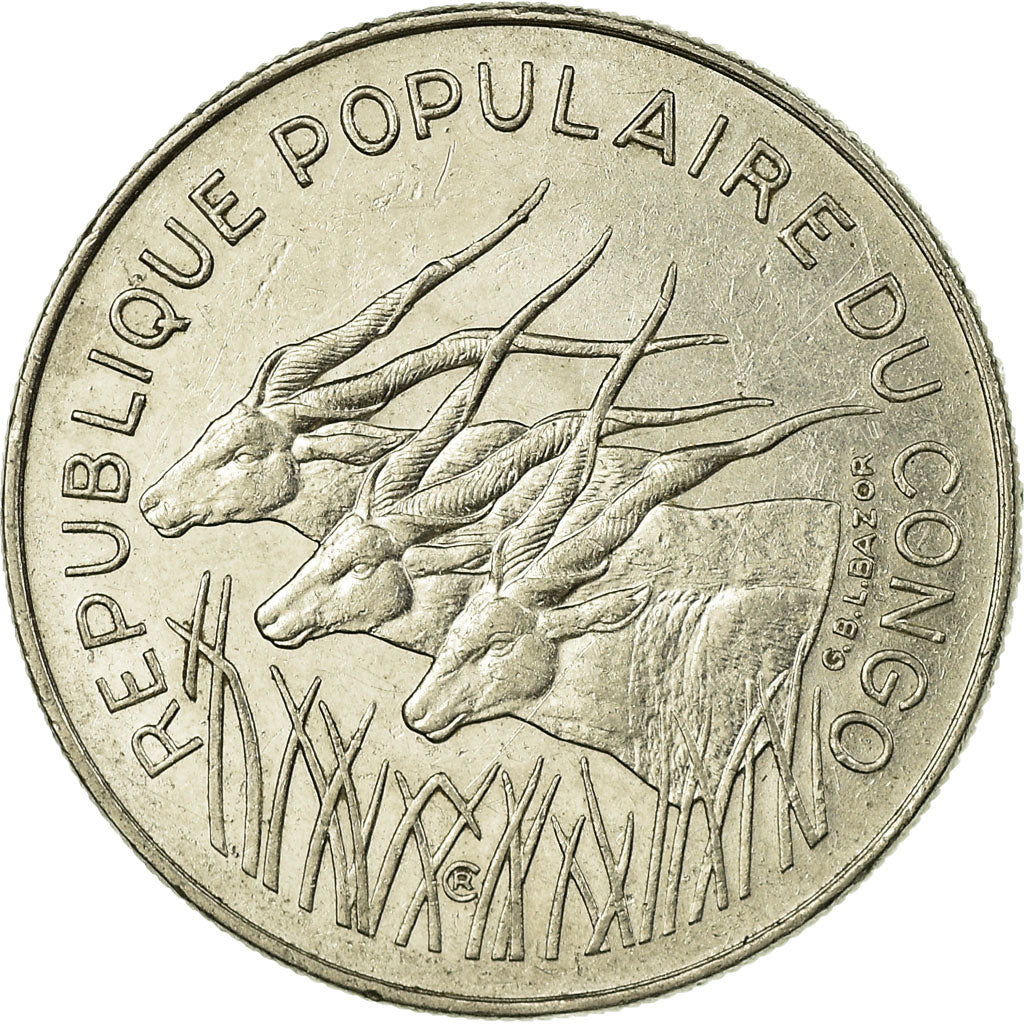 Coin, Congo Republic, 100 Francs, 1985, Paris, EF(40-45), Nickel, KM:2