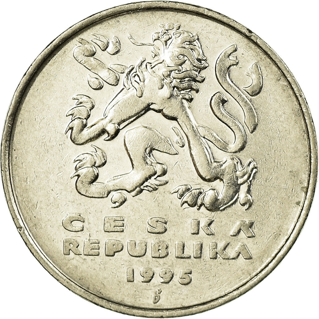 Moneta, Czechy, 5 Korun, 1995, EF(40-45), Nickel platerowany stalą, KM:8