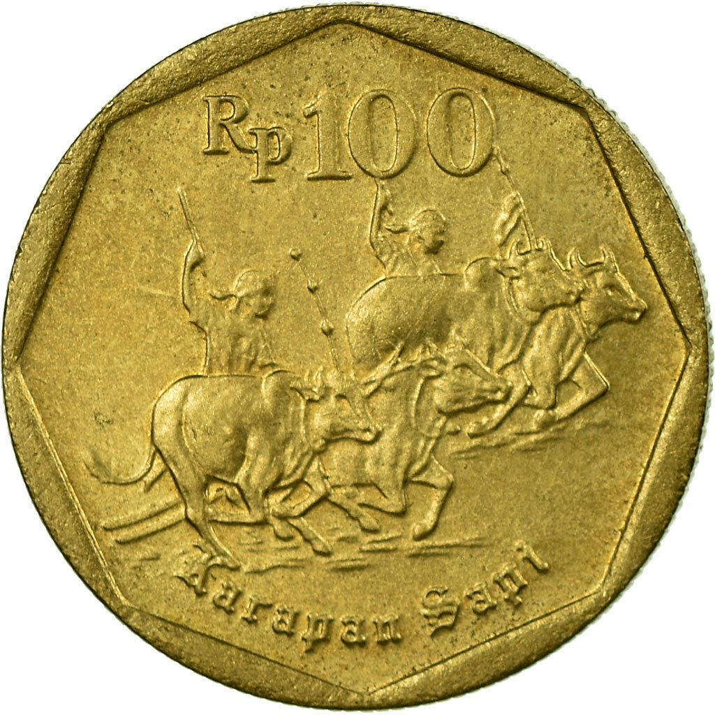 Coin, Indonesia, 100 Rupiah, 1997, EF(40-45), Aluminum-Bronze, KM:53