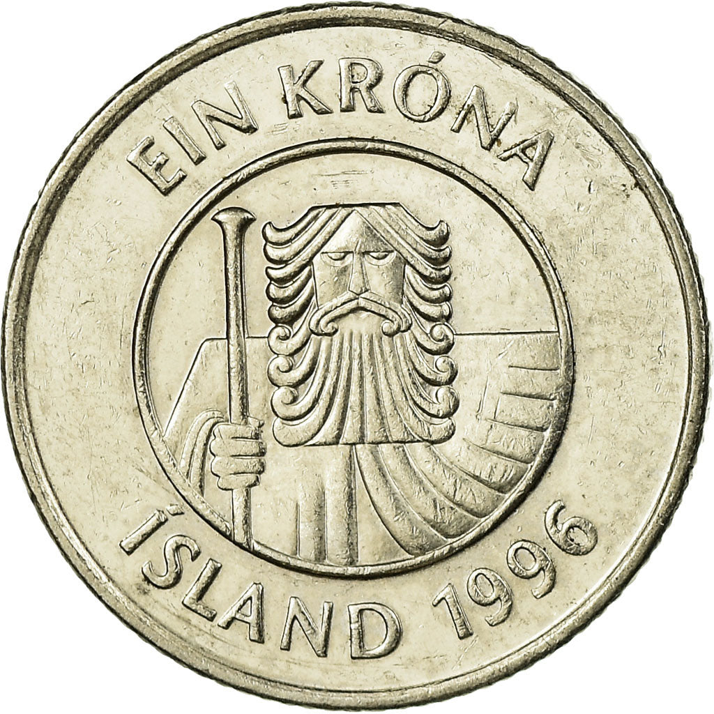 Munten, IJsland, Krona, 1996, ZF, Nickel plated steel, KM:27A