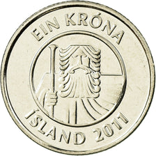 Coin, Iceland, Krona, 2011, EF(40-45), Nickel plated steel, KM:27A