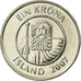 Munten, IJsland, Krona, 2007, ZF, Nickel plated steel, KM:27A
