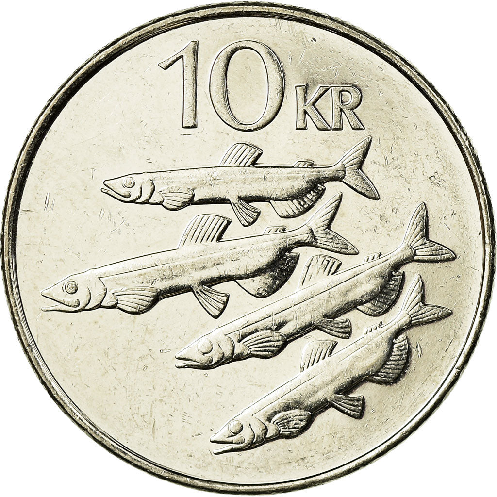 Munten, IJsland, 10 Kronur, 2008, ZF, Nickel plated steel, KM:29.1a