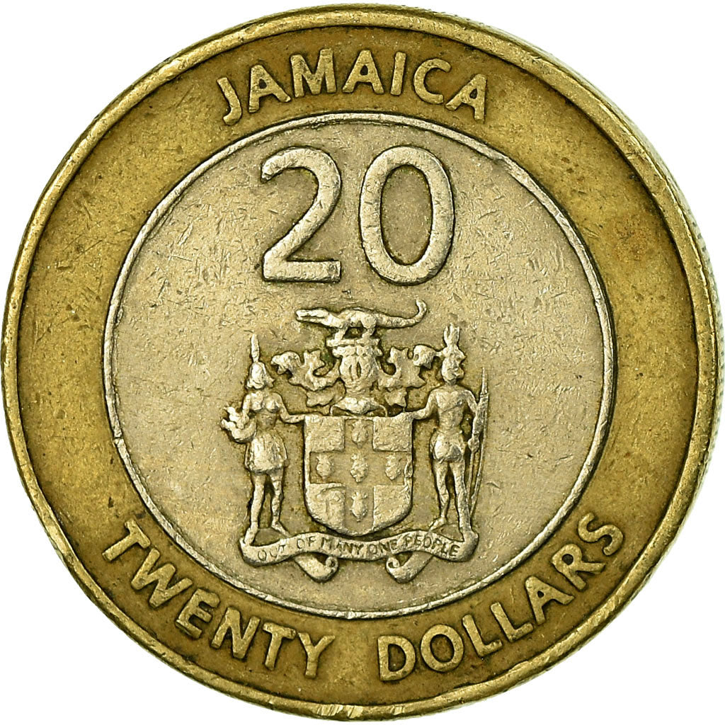 Coin, Jamaica, Elizabeth II, 20 Dollars, 2000, VF(30-35), Bi-Metallic, KM:182