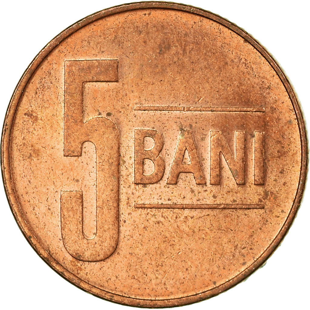 Moeda, Roménia, 5 Bani, 2014, EF(40-45), Aço Cromado a Cobre