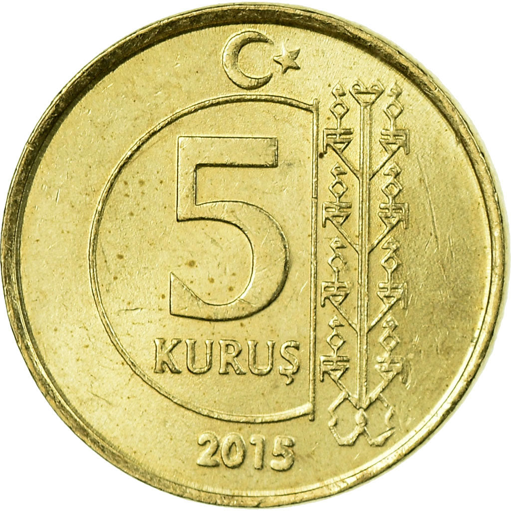 Münze, Türkei, 5 Kurus, 2013, SS, Messing, KM:1240