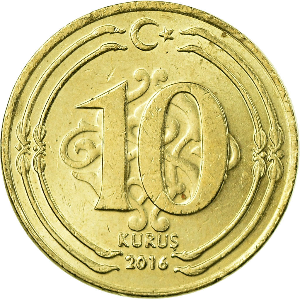 Munten, Turkije, 10 Kurus, 2016, ZF, Tin