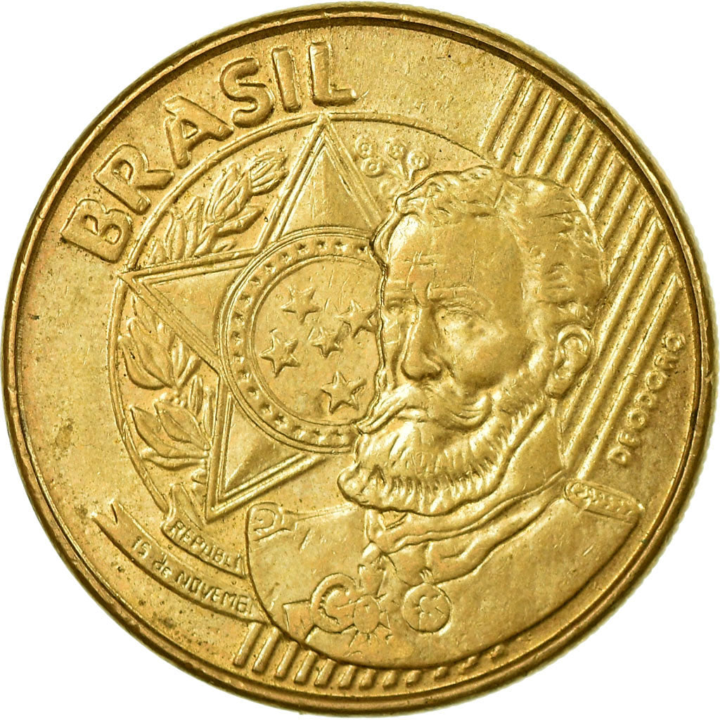 Coin, Brazil, 25 Centavos, 2012, EF(40-45), Bronze Plated Steel, KM:650