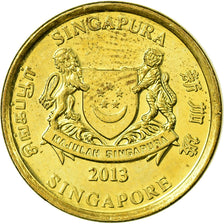 Coin, Singapore, 5 Cents, 2013, EF(40-45), Aluminum-Bronze