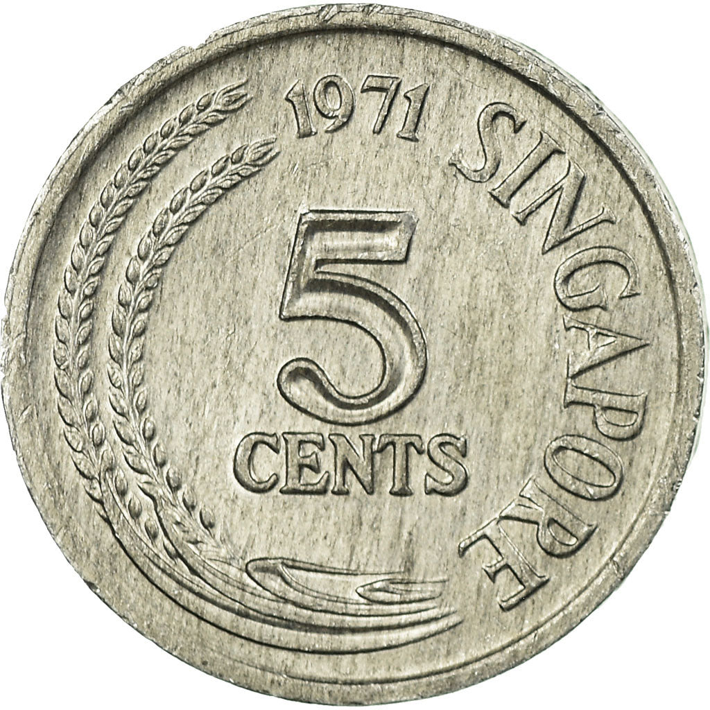 Münze, Singapur, 5 Cents, 1971, SS, Aluminium, KM:8