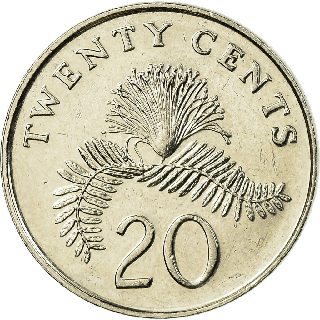 Coin, Singapore, 20 Cents, 2012, Singapore Mint, EF(40-45), Copper-nickel