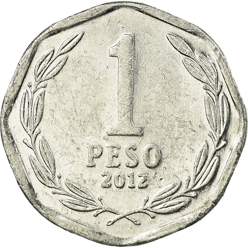 Moneda, Chile, Peso, 2012, Santiago, MBC, Aluminio, KM:231