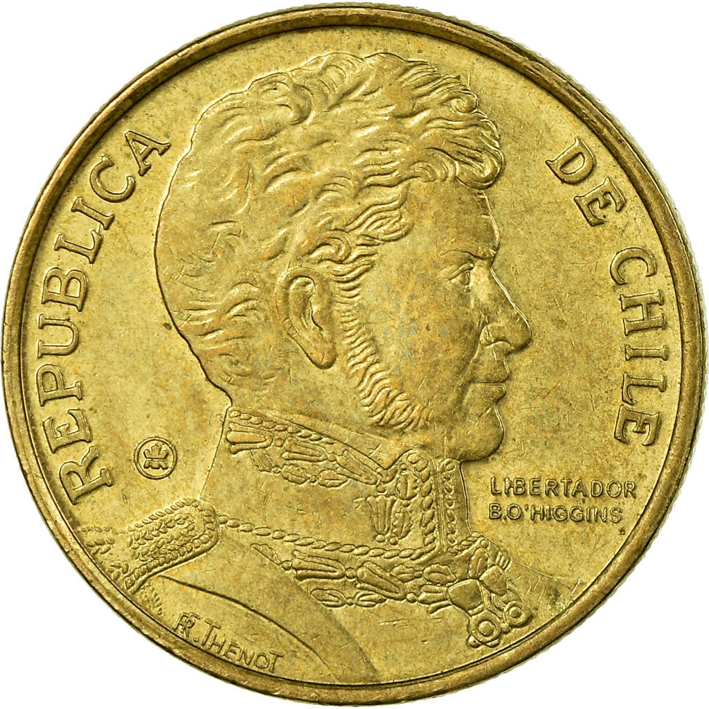 Moneda, Chile, 10 Pesos, 2007, Santiago, MBC, Aluminio - bronce, KM:228.2