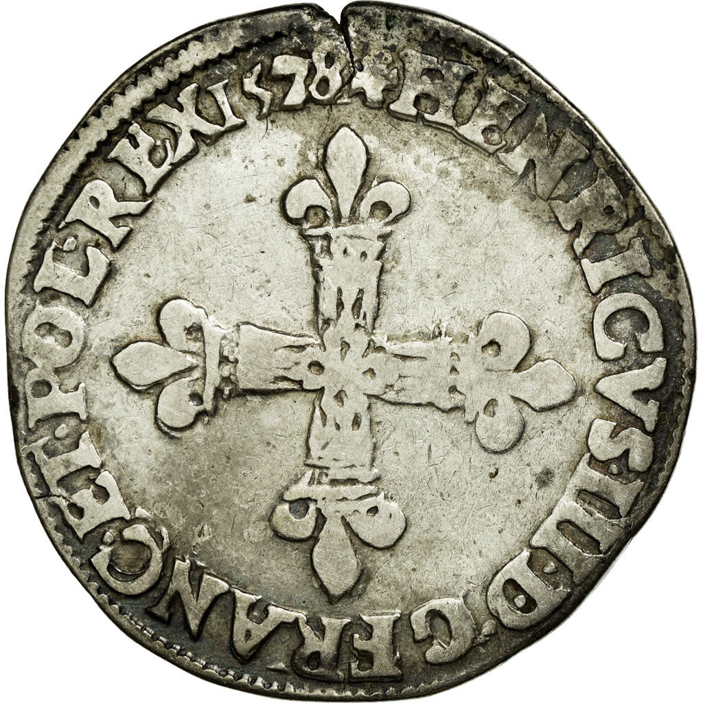 Monnaie, France, Quart Ecu, 1589, Rennes, TB+, Argent, Duplessy:1133