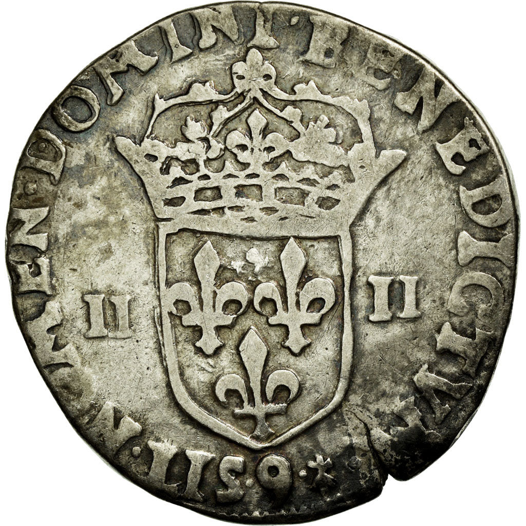 Monnaie, France, Quart Ecu, 1589, Rennes, TB+, Argent, Duplessy:1133