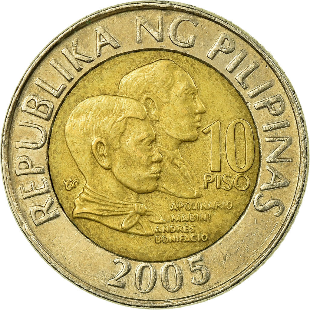 Coin, Philippines, 10 Piso, 2005, Manila, EF(40-45), Bi-Metallic, KM:278