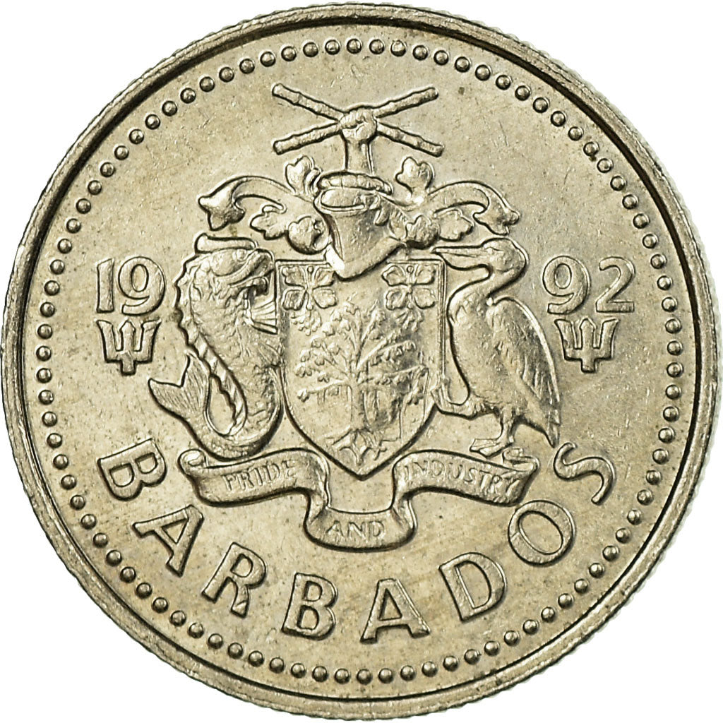Coin, Barbados, 10 Cents, 1992, Franklin Mint, EF(40-45), Copper-nickel, KM:12