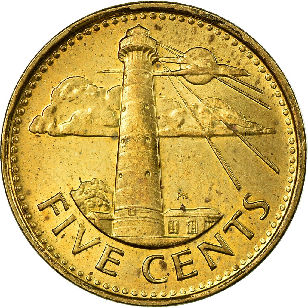 Coin, Barbados, 5 Cents, 2011, EF(40-45), Brass plated steel, KM:11a