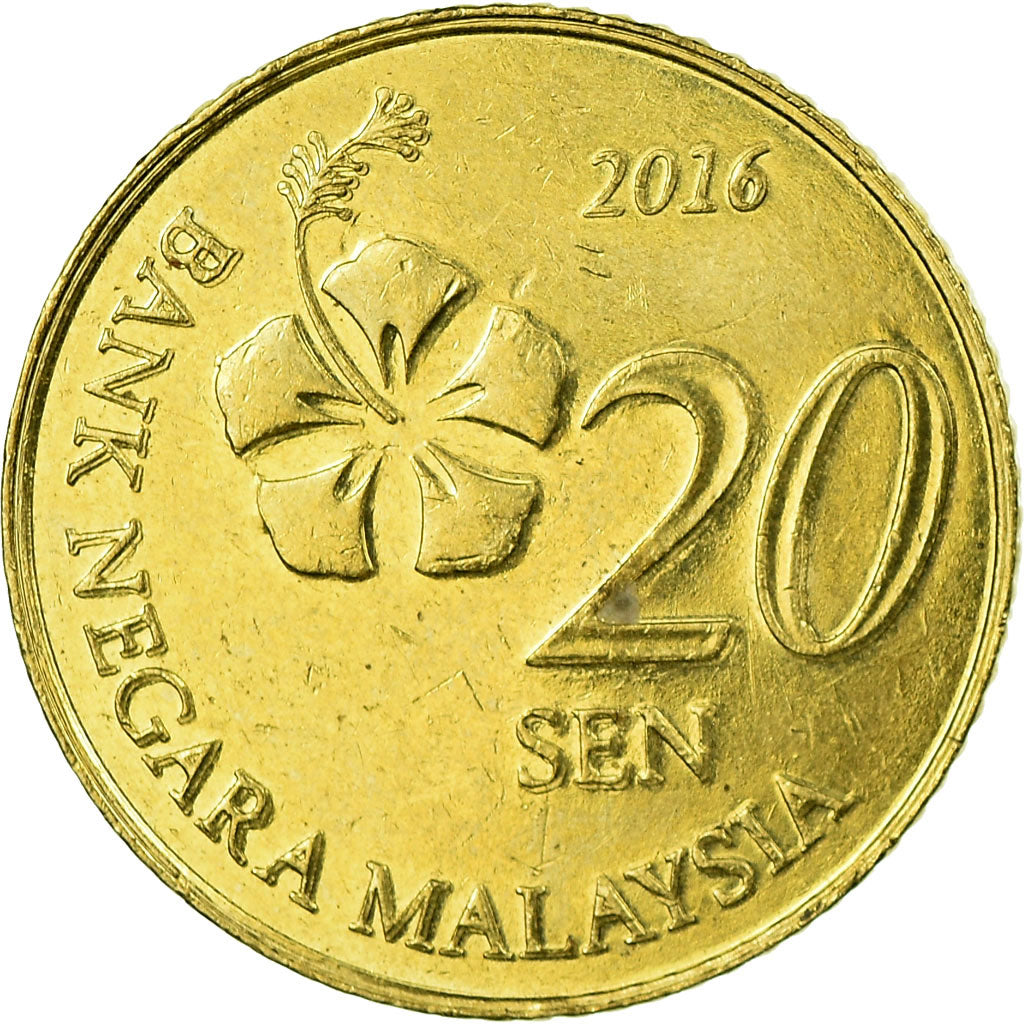 Coin, Malaysia, 20 Sen, 2016, EF(40-45), Nickel-brass