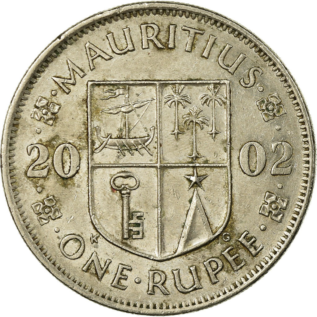 Moneta, Mauritius, Rupee, 2002, EF(40-45), Miedź-Nikiel, KM:55