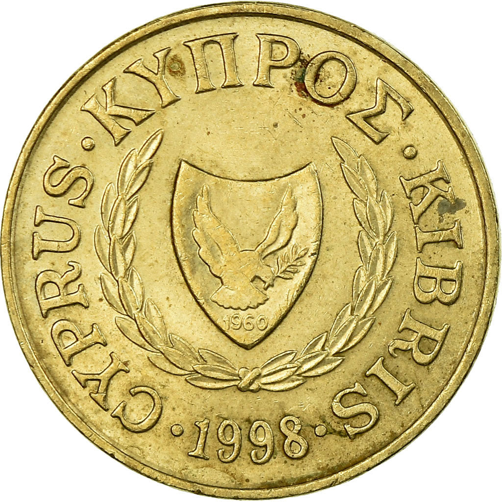 Moneta, Cypr, 5 Cents, 1998, EF(40-45), Mosiądz niklowy, KM:55.3