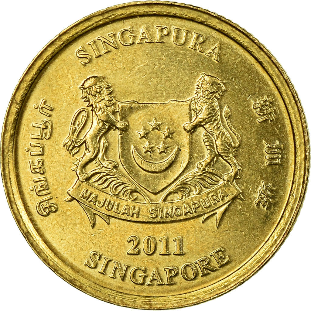 Monnaie, Singapour, 5 Cents, 2011, Singapore Mint, TTB, Aluminum-Bronze, KM:99