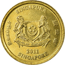 Monnaie, Singapour, 5 Cents, 2011, Singapore Mint, TTB, Aluminum-Bronze, KM:99