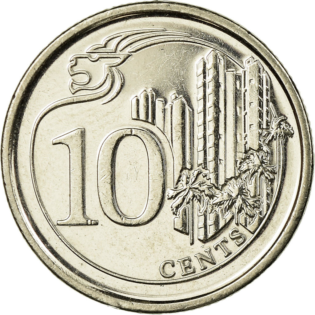 Munten, Singapur, 10 Cents, 2013, ZF, Copper-nickel