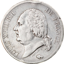 Moneda, Francia, Louis XVIII, Louis XVIII, 5 Francs, 1821, Paris, BC+, Plata